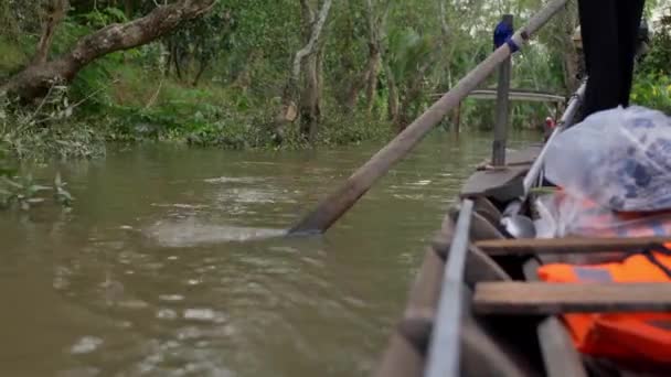 Ausflug Einem Kleinen Boot Mekong Delta Vietnam — Stockvideo