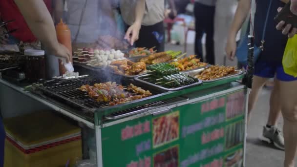 Food Night Market Vietnam — Stock Video