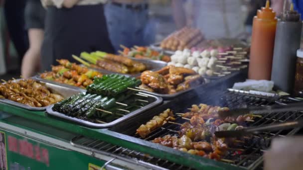 Eten Nachtmarkt Vietnam — Stockvideo