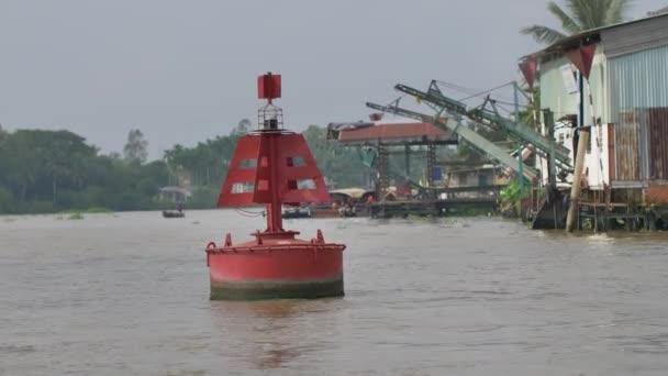 Das Mekong Delta Vietnam Blick Vom Boot Aus Cai Schwimmender — Stockvideo