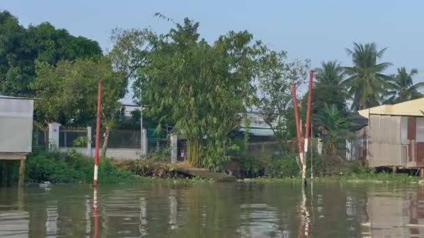 Das Mekong Delta Vietnam Blick Vom Boot Aus Cai Schwimmender — Stockvideo