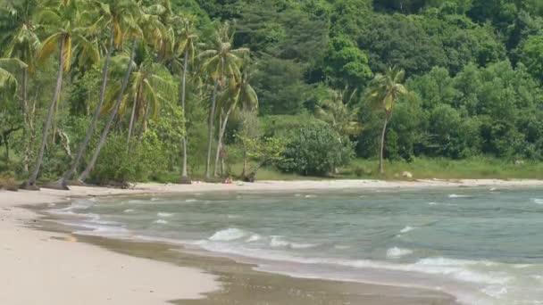 Persone Che Rilassano Sulla Spiaggia Sao Spiaggia Più Bella Dell — Video Stock