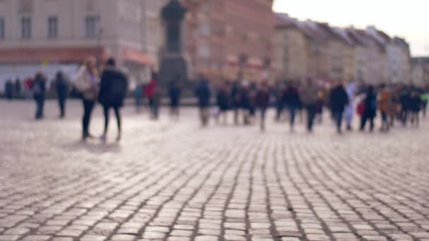 Unrecognizable People European City — Stock Video