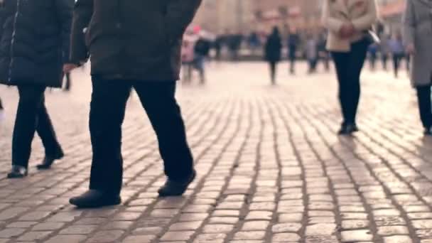 Avrupa Şehrinde Tanınmayan Insanlar — Stok video