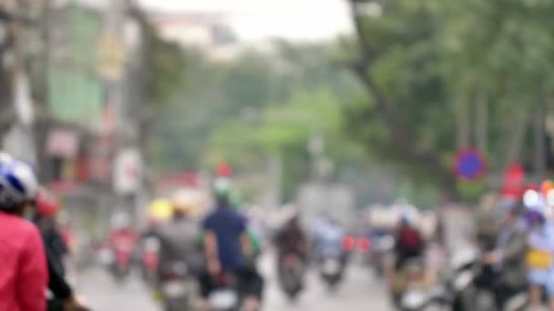 Oigenkännliga Människor Gatan Hanoi Vietnam — Stockvideo