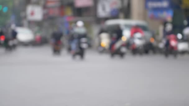 Oigenkännliga Människor Gatan Hanoi Vietnam — Stockvideo