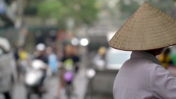 Нерозпізнані Люди Вулиці Ханоя Єтнам — стокове відео