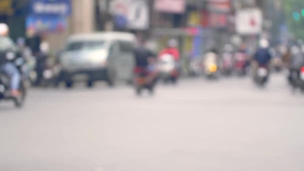 Personas Irreconocibles Calle Hanoi Vietnam — Vídeos de Stock