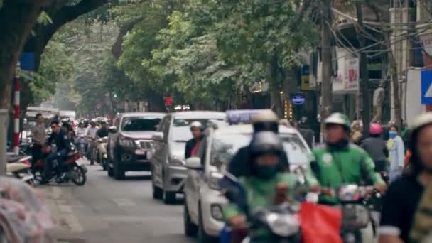 Persone Irriconoscibili Strada Hanoi Vietnam — Video Stock