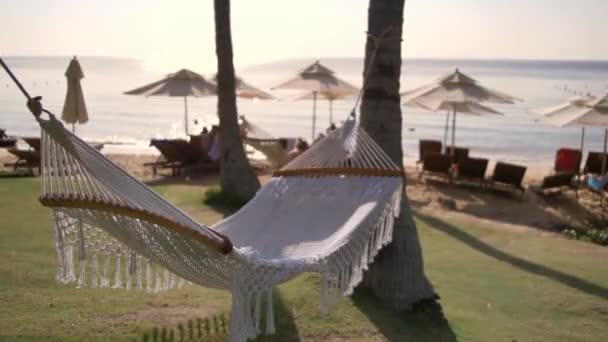 Пляж Хаммок Острове Хонтхом Вьетнам — стоковое видео