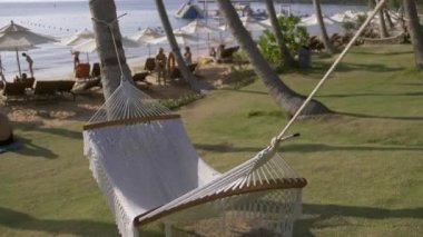 Vietnam 'daki Hon Thom adasındaki hamak plajı..