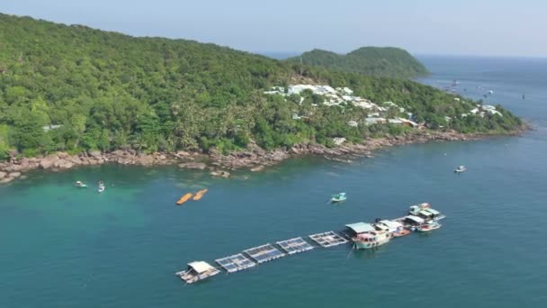 Uitzicht Vanaf Kabelbaan Hon Thom Island Vietnam — Stockvideo