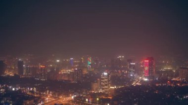 Hanoi en büyük binadan görüldü. Hanoi gece manzarası, Vietnam