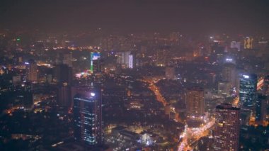 Hanoi en büyük binadan görüldü. Hanoi gece manzarası, Vietnam