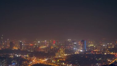 Hanoi en büyük binadan görüldü. Hanoi gece manzarası, Vietnam
