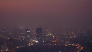 Hanoi en büyük binadan görüldü. Hanoi gece manzarası, Vietnam