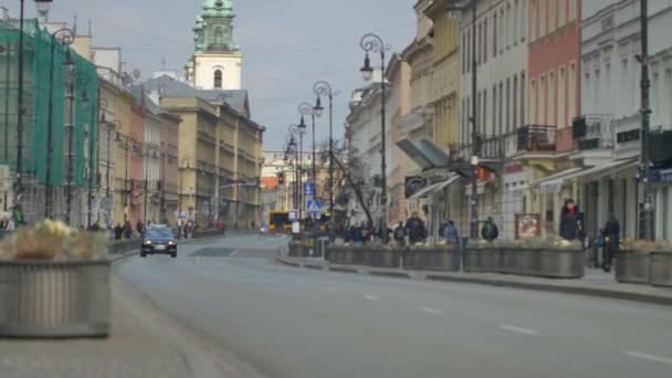 Personas Irreconocibles Ciudad Europea — Vídeo de stock