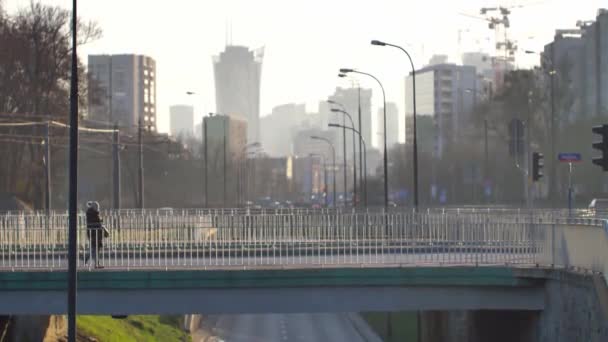 Morgen Auf Der Straße Von Warschau — Stockvideo