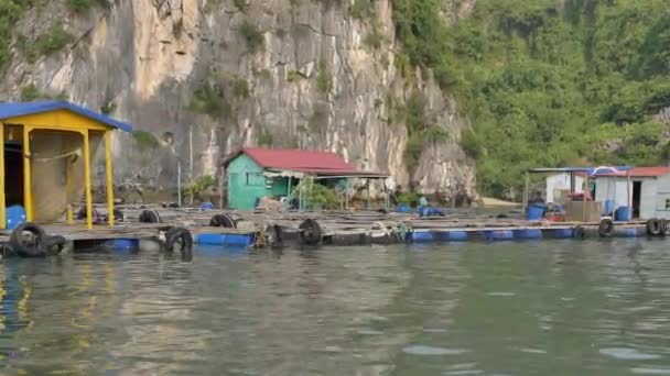 Lang Chai Gia Dorf Wasser Vietnam Hong Bay Landschaft — Stockvideo