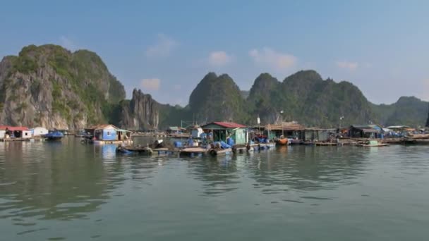 Lang Chai Gia Wieś Wodzie Wietnamie Hong Bay Krajobraz — Wideo stockowe