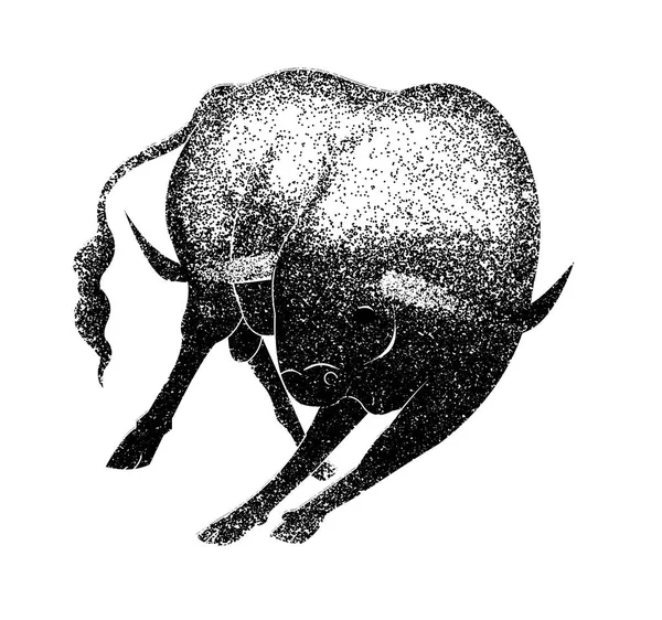 Bull Silhuett Vakuum Illustration — Stock vektor