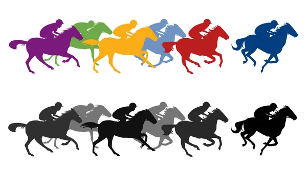Kůň Závodní Silhoutte Vektor — Stockový vektor