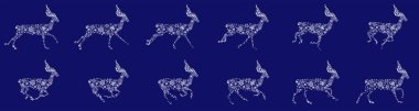 Kar pulu Reindeer Running Animasyon Sprite Yaprak, döngü Animasyon, Run döngüsü, Noel Geyiği