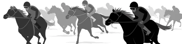 Paardenrace Silhouet Rider Jockey Race Renbaan Renbaan — Stockvector