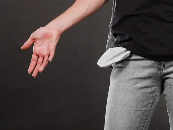 Male showing empty pockets — Stock Photo, Image