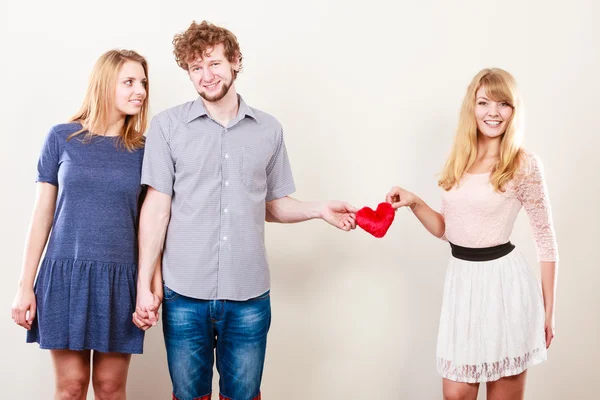 Happy triangle relationship — Stock Photo, Image