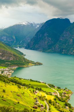 View of the fjords and Aurland valley in Norway clipart