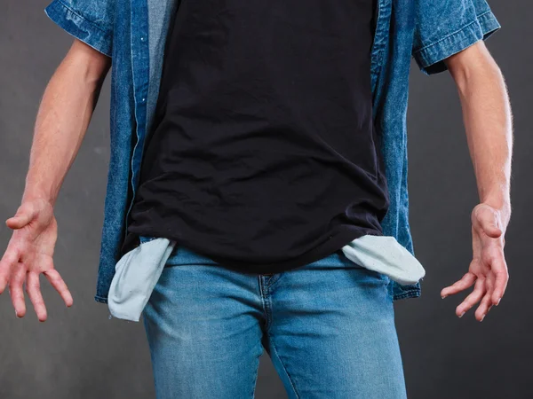 Male showing empty pockets — Stock Photo, Image