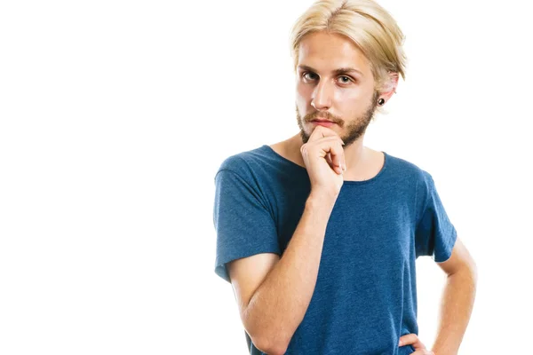 Young man thinking seek a solution — Stock Photo, Image