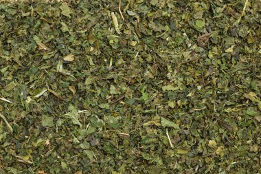Gıda arka plan bitki çayı ısırgan yaprakları kurutulur