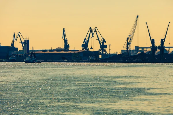 Guindastes portuários de carga pesada — Fotografia de Stock