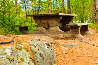 Norveç Park piknik masa ile kamp yeri