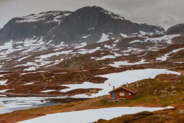 Norveç doğal dağ manzarası.