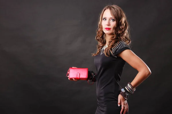 Borsa donna elegante con borsetta rossa — Foto Stock