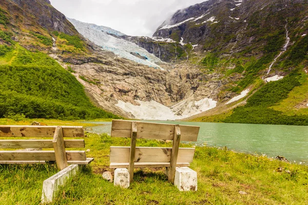 Boyabreen Glacier and lake in Norway — Stock Photo, Image