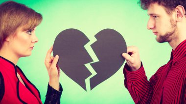 Kırık kalp breaking up Çift.