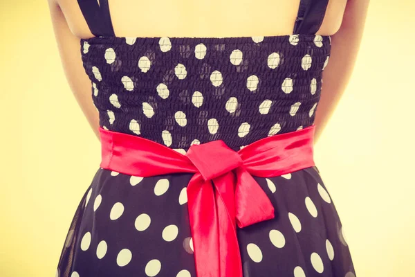 Retro dotted dress with red bow