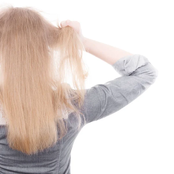 Furiosa mujer sacar el pelo de la cabeza . — Foto de Stock