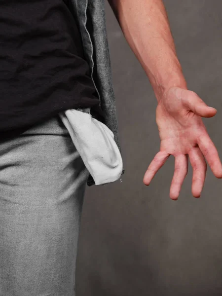 Mannelijke weergegeven: lege zakken — Stockfoto