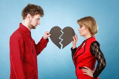 Kırık kalp breaking up Çift.