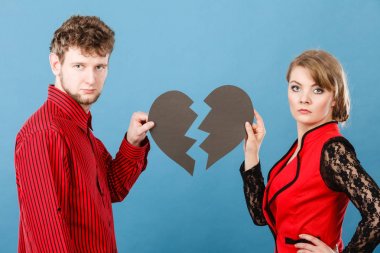 Kırık kalp breaking up Çift.