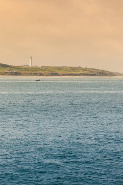 Deniz feneri Hirtshals Danimarka sahil şeridine