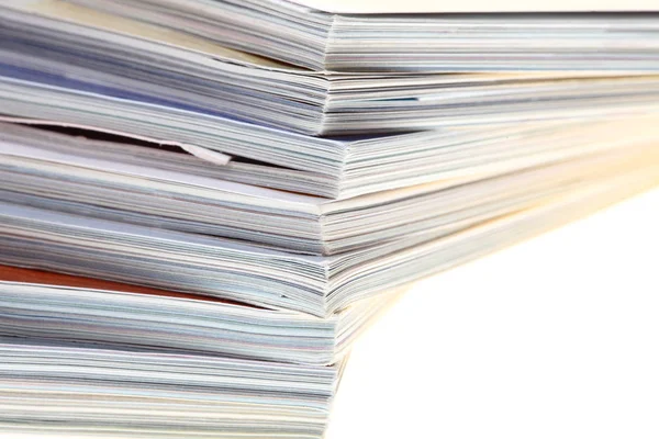 Stack of magazines isolated — Stock Photo, Image