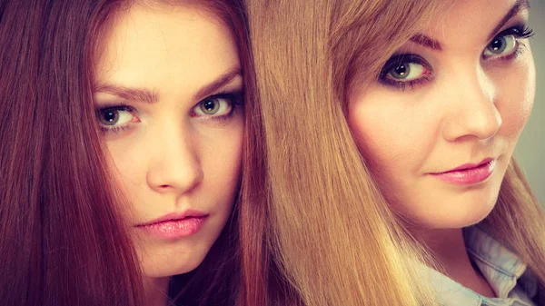 Charming positive female siblings. — Stock Photo, Image