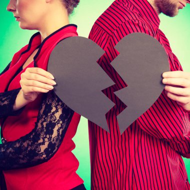 Kırık kalp breaking up Çift.