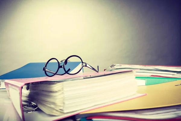 Piles of binders with documents. — Stock Photo, Image